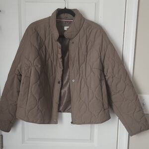 Tommy Hilfiger Taupe Quilted Puffer Jacket